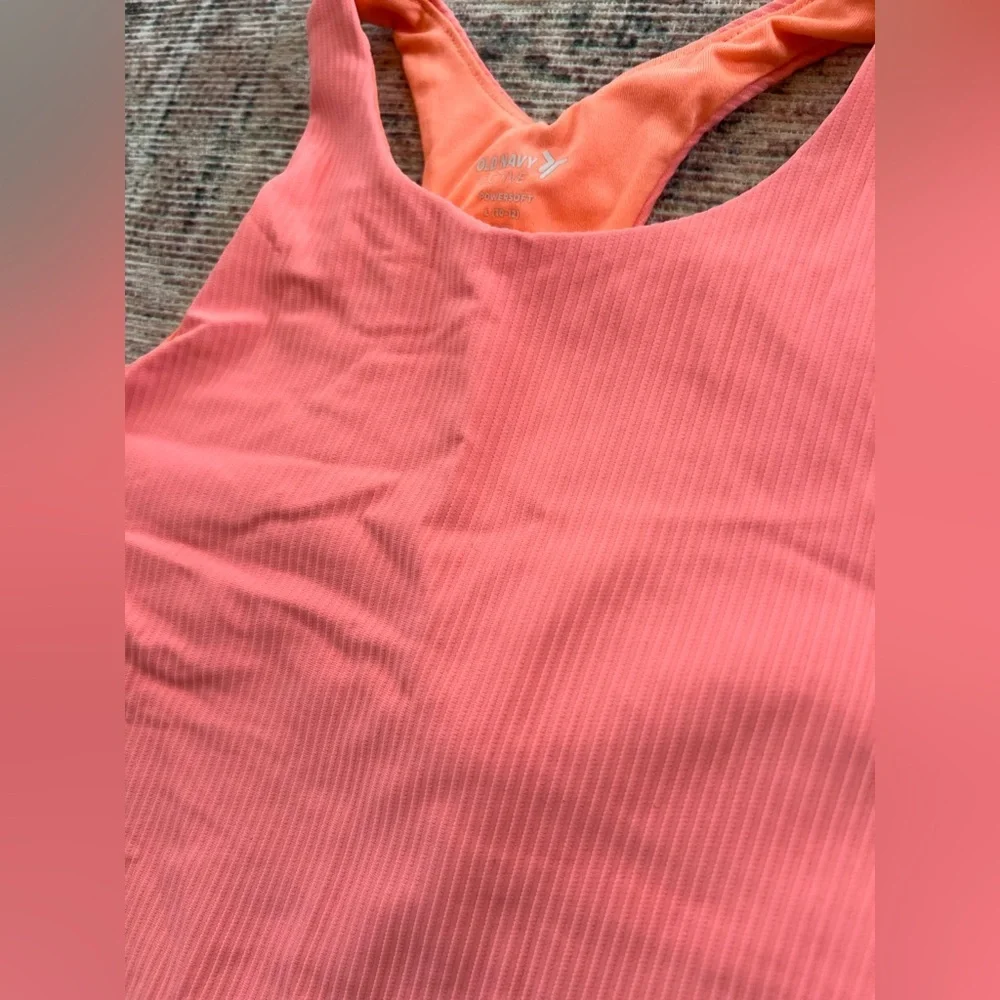 Old Navy Girls Coral Ribbed Tank Top Powersoft Longline